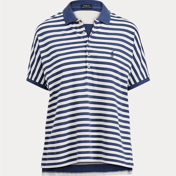 Polo Ralph Lauren Blue and White Striped Polo Shirt - Picture 1 of 9